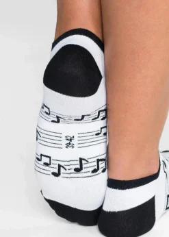 bonprix Mehrfachpacks|Mädchen·Strümpfe^Kurzsocken mit Bio-Baumwolle (6er Pack) schwarz/weiß gemustert