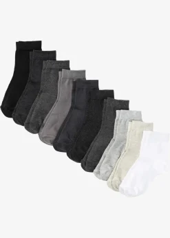 bonprix Socken & Strumpfhosen|Basics^Kurzsocken mit Bio-Baumwolle (10er Pack) grautöne