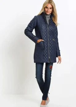 bonprix Jacken & Mäntel|Bekleidung·Hosen^Kurz-Steppmantel dunkelblau