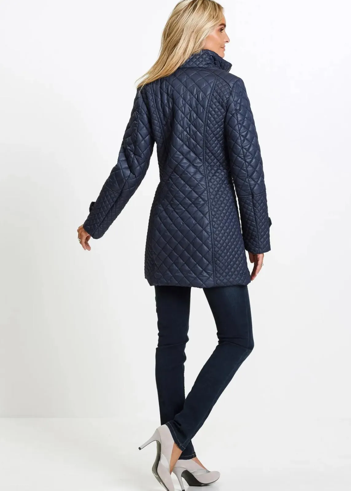 bonprix Jacken & Mäntel|Bekleidung·Hosen^Kurz-Steppmantel dunkelblau
