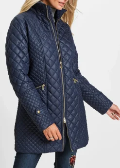 bonprix Jacken & Mäntel|Bekleidung·Hosen^Kurz-Steppmantel dunkelblau