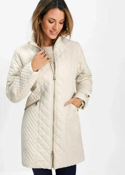 bonprix Jacken & Mäntel|Bekleidung·Hosen^Kurz-Steppmantel kieselbeige