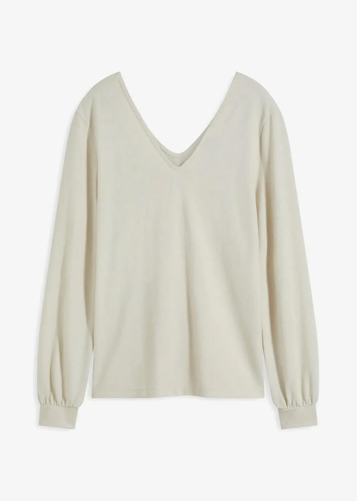 bonprix Bekleidung·Blusen & Tuniken|Sweat^Kuschel-Fleeceshirt mit Perlen natur