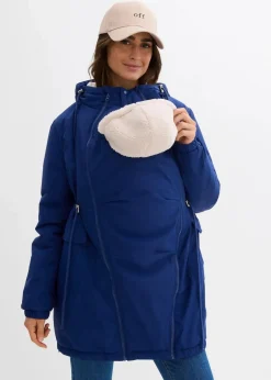 bonprix Umstandsmode|Bekleidung·Blazer^Kuschelig gefütterte Umstands-und Tragejacke tiefseeblau/steingrau/silber