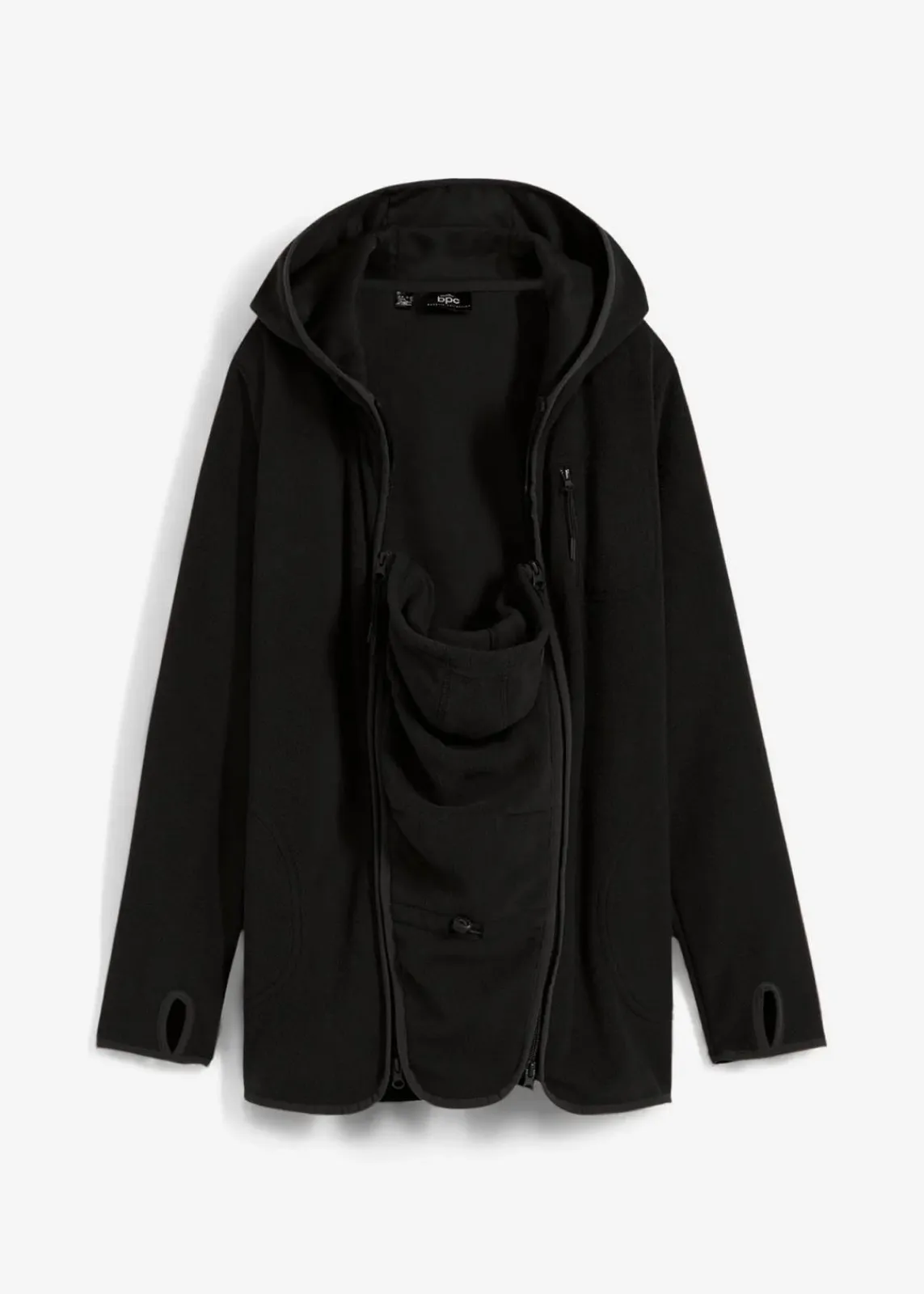 bonprix Bekleidung·Blazer|Umstandsmode^Kuschelige 3-in-1 Umstands-Fleecejacke und Tragejacke schwarz