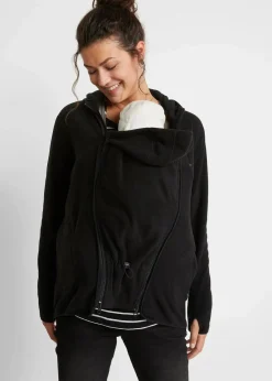bonprix Bekleidung·Blazer|Umstandsmode^Kuschelige 3-in-1 Umstands-Fleecejacke und Tragejacke schwarz