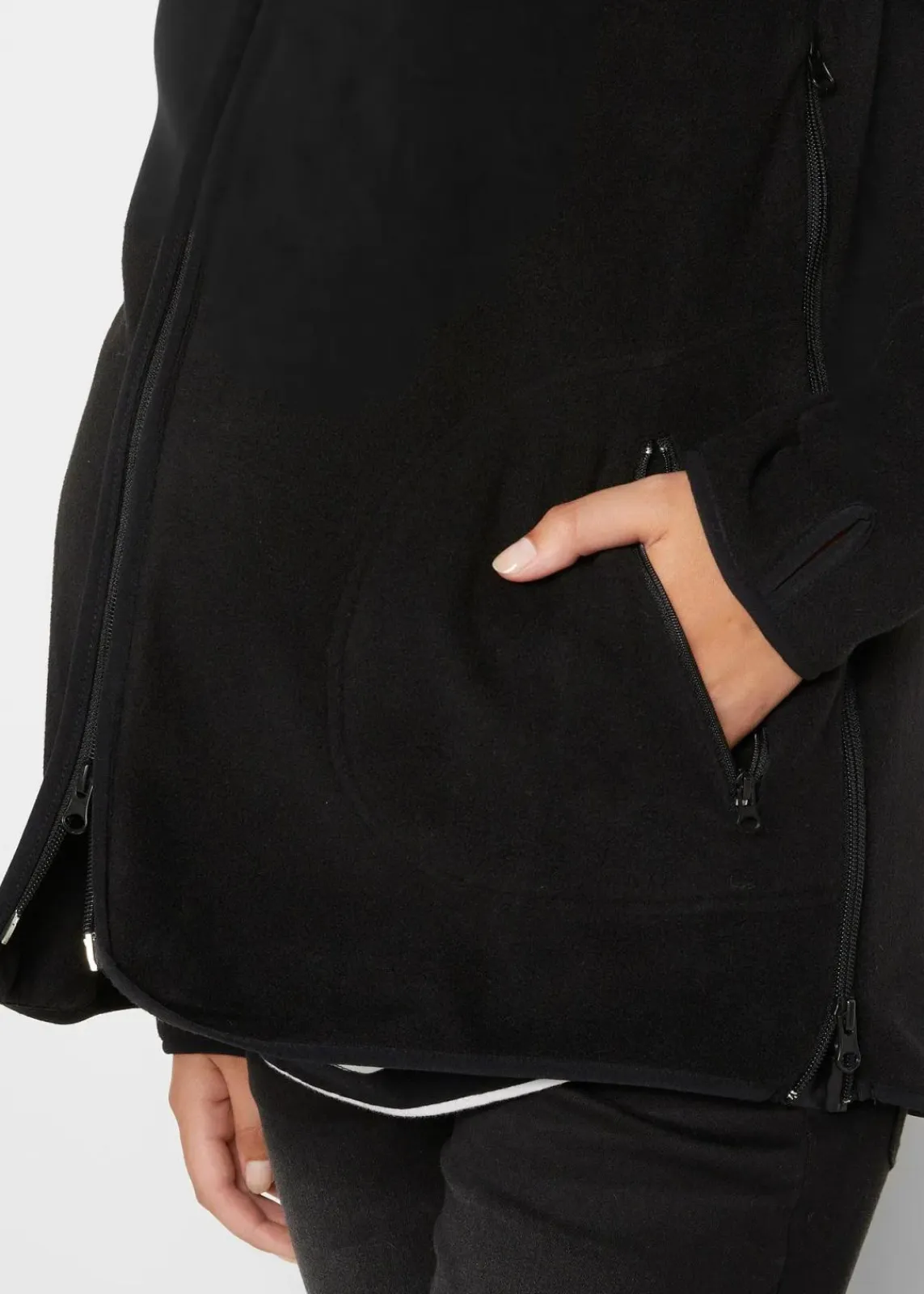 bonprix Bekleidung·Blazer|Umstandsmode^Kuschelige 3-in-1 Umstands-Fleecejacke und Tragejacke schwarz