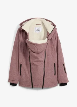 bonprix Umstandsmode|Bekleidung·Blazer^Kuschelige 3-in-1 Umstandsjacke und Tragejacke bordeaux meliert