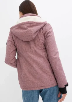 bonprix Umstandsmode|Bekleidung·Blazer^Kuschelige 3-in-1 Umstandsjacke und Tragejacke bordeaux meliert