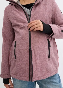 bonprix Umstandsmode|Bekleidung·Blazer^Kuschelige 3-in-1 Umstandsjacke und Tragejacke bordeaux meliert