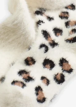 bonprix Homewear^Kuschelsocken (2er Pack) wollweiß + wollweiß leo