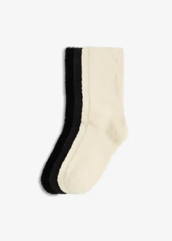 bonprix Homewear|Socken & Strumpfhosen^Kuschelsocken (4er Pack) schwarz +perlweiß