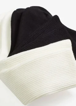 bonprix Homewear|Socken & Strumpfhosen^Kuschelsocken mit breitem Umschlag (2er Pack) weiß + schwarz