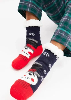 bonprix Socken & Strumpfhosen|Wäsche^Kuschelsocken mit Teddy Futter dunkelblau/wollweiß/erdbeere/abendrot/grau/schwarz