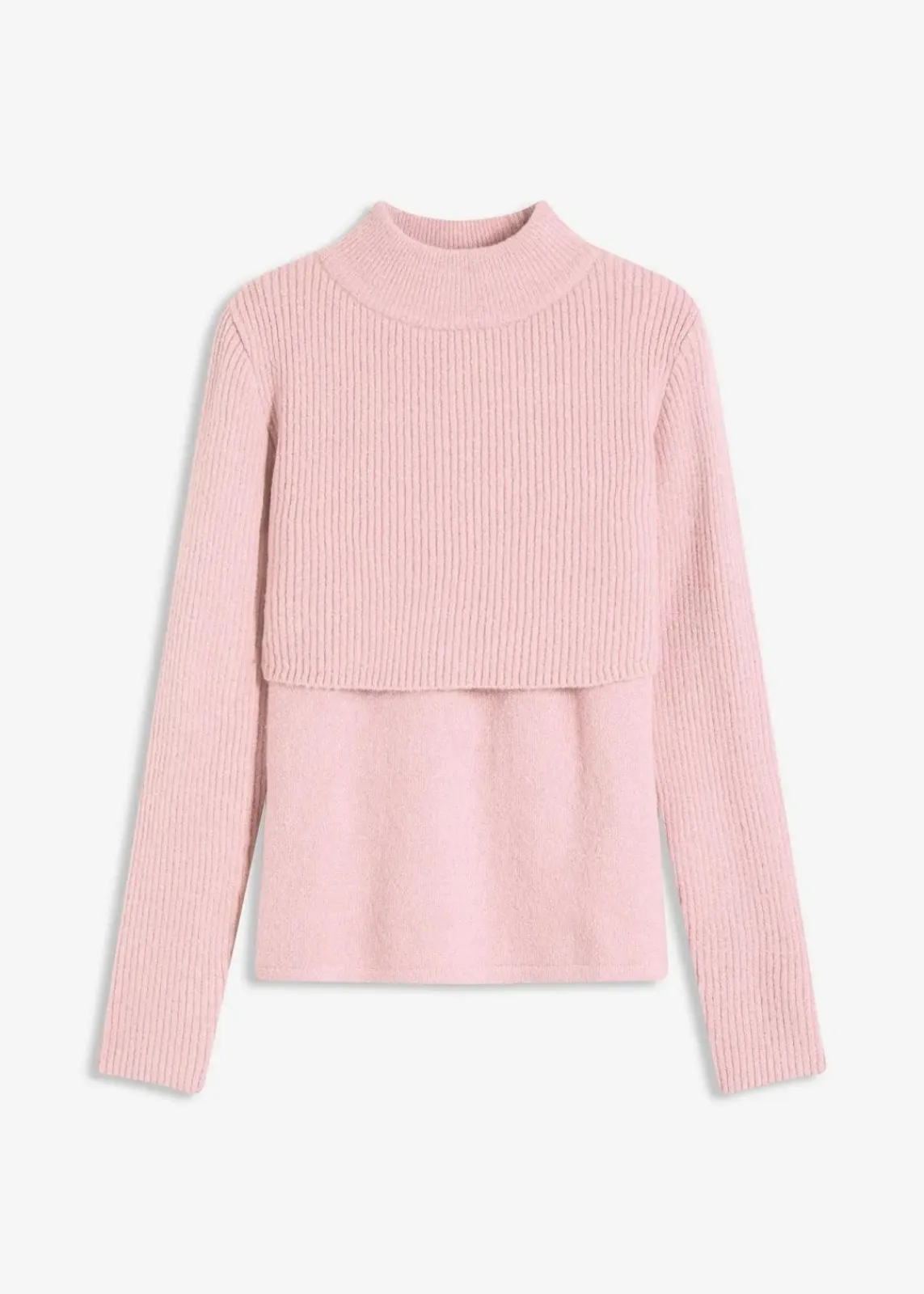 bonprix Bekleidung·Umstandsmode|Bekleidung·Jeans^Lagenpullover aschrosa/zartrosa