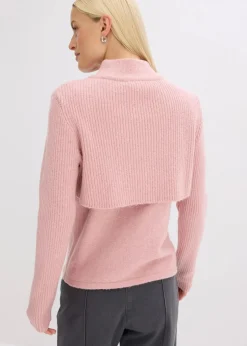 bonprix Bekleidung·Umstandsmode|Bekleidung·Jeans^Lagenpullover aschrosa/zartrosa