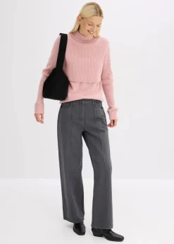 bonprix Bekleidung·Umstandsmode|Bekleidung·Jeans^Lagenpullover aschrosa/zartrosa