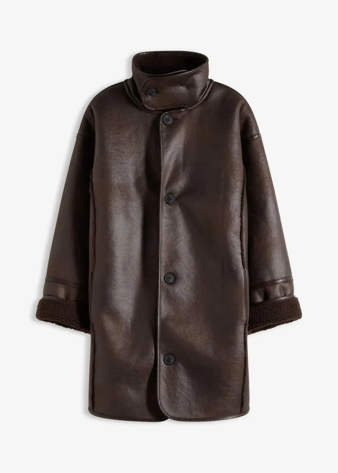 bonprix Bekleidung·Hosen|Jacken & Mäntel^Lammfellimitat-Jacke dunkelbraun