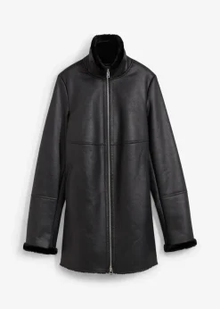 bonprix Bekleidung·Hosen|Jacken & Mäntel^Lammfellimitat-Jacke schwarz