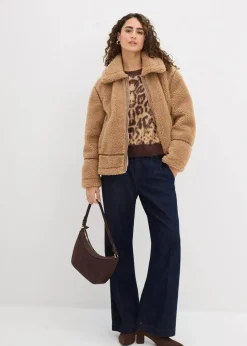 bonprix Jacken & Mäntel|Nachhaltigere Materialien^Lammfellimitat-Jacke camel