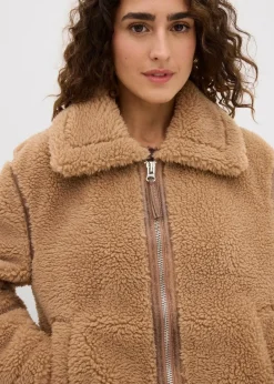 bonprix Jacken & Mäntel|Nachhaltigere Materialien^Lammfellimitat-Jacke camel