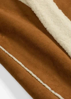 bonprix Bekleidung·Hosen|Jacken & Mäntel^Lammfellimitat-Weste cognac braun/naturbeige