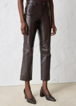bonprix Bekleidung·Kleider|Hosen^Lammnappa-Lederhose dunkelbraun