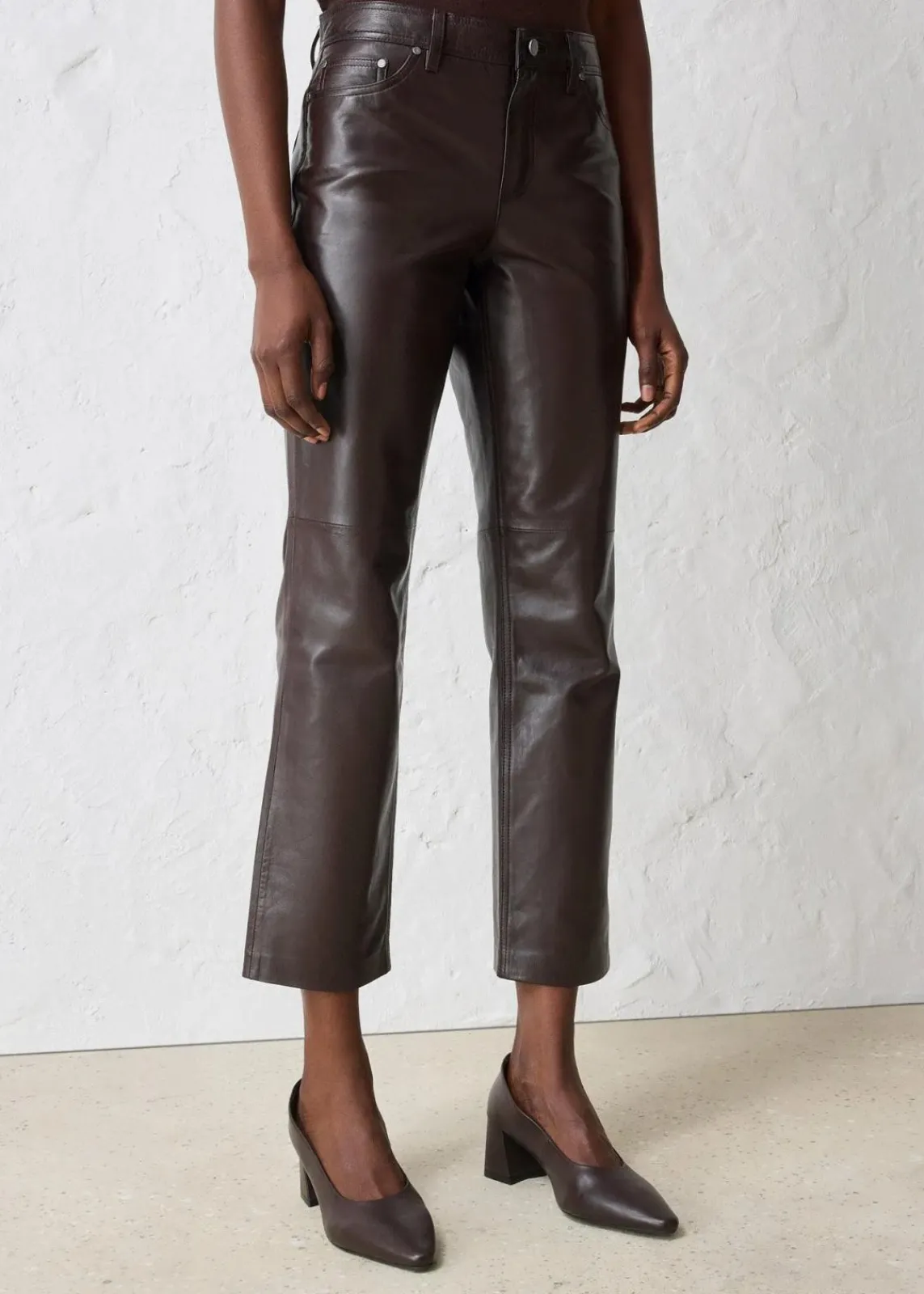 bonprix Bekleidung·Kleider|Hosen^Lammnappa-Lederhose dunkelbraun