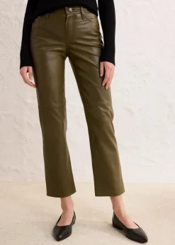 bonprix Premium|Nachhaltigere Materialien^Lammnappa-Lederhose khakigrün