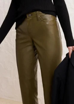 bonprix Premium|Nachhaltigere Materialien^Lammnappa-Lederhose khakigrün
