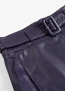 bonprix Bekleidung·Sportbekleidung|Röcke^Lammnappa-Lederrock mit Gürtel (2-tlg.-Set) pflaume