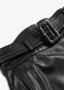 bonprix Bekleidung·Sportbekleidung|Röcke^Lammnappa-Lederrock mit Gürtel (2-tlg.-Set) schwarz