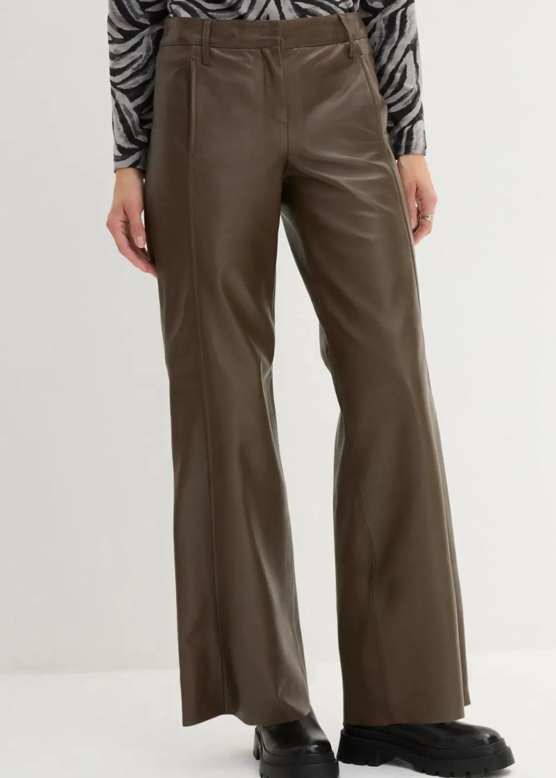 bonprix Premium|Hosen^Lammnappa-Marlenehose walnussbraun