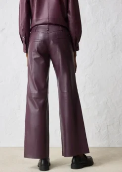 bonprix Bekleidung·Kleider|Hosen^Lammnappa-Marlenehose weinrot