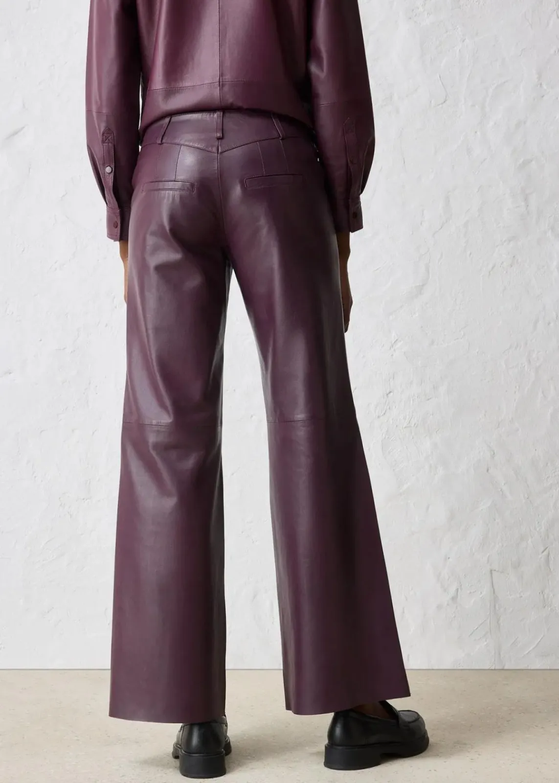 bonprix Bekleidung·Kleider|Hosen^Lammnappa-Marlenehose weinrot
