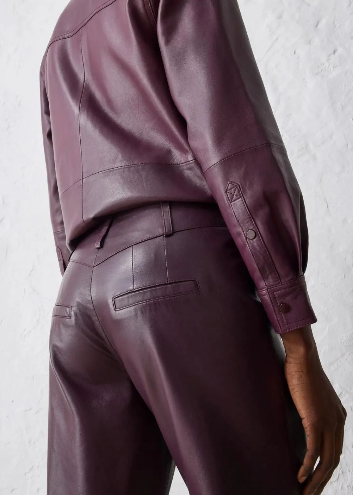 bonprix Bekleidung·Kleider|Hosen^Lammnappa-Marlenehose weinrot