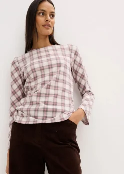 bonprix Shirts & Tops^Langarmshirt grau kariert
