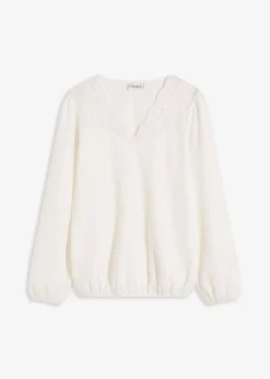 bonprix Shirts & Tops^Langarmshirt wollweiß