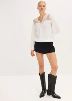 bonprix Shirts & Tops^Langarmshirt wollweiß