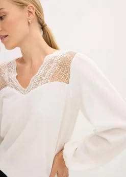 bonprix Shirts & Tops^Langarmshirt wollweiß