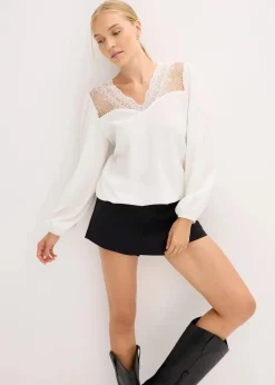 bonprix Shirts & Tops^Langarmshirt wollweiß