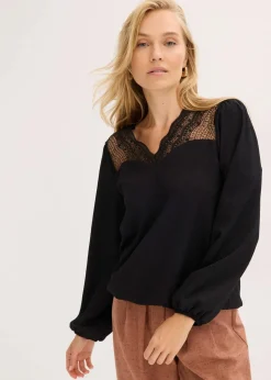 bonprix Shirts & Tops^Langarmshirt schwarz