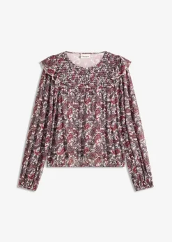 bonprix Shirts & Tops^Langarmshirt kieselbeige paisley