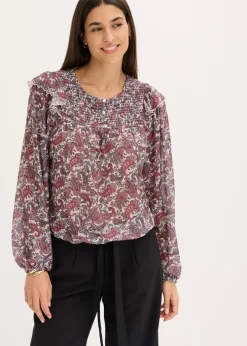 bonprix Shirts & Tops^Langarmshirt kieselbeige paisley