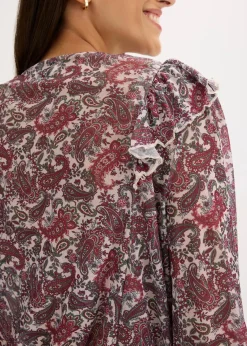 bonprix Shirts & Tops^Langarmshirt kieselbeige paisley