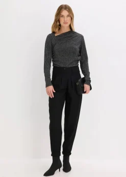 bonprix Shirts & Tops^Langarmshirt schwarz/silber