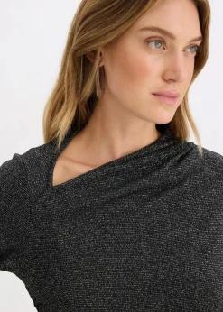 bonprix Shirts & Tops^Langarmshirt schwarz/silber