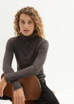 bonprix Shirts & Tops|Basics^Langarmshirt (2er Pack) schwarz+anthrazit meliert