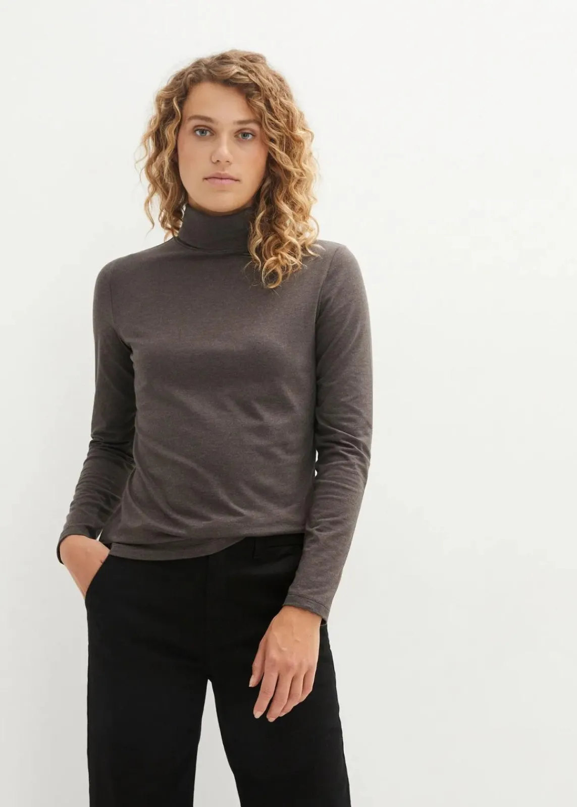 bonprix Shirts & Tops|Basics^Langarmshirt (2er Pack) schwarz+anthrazit meliert
