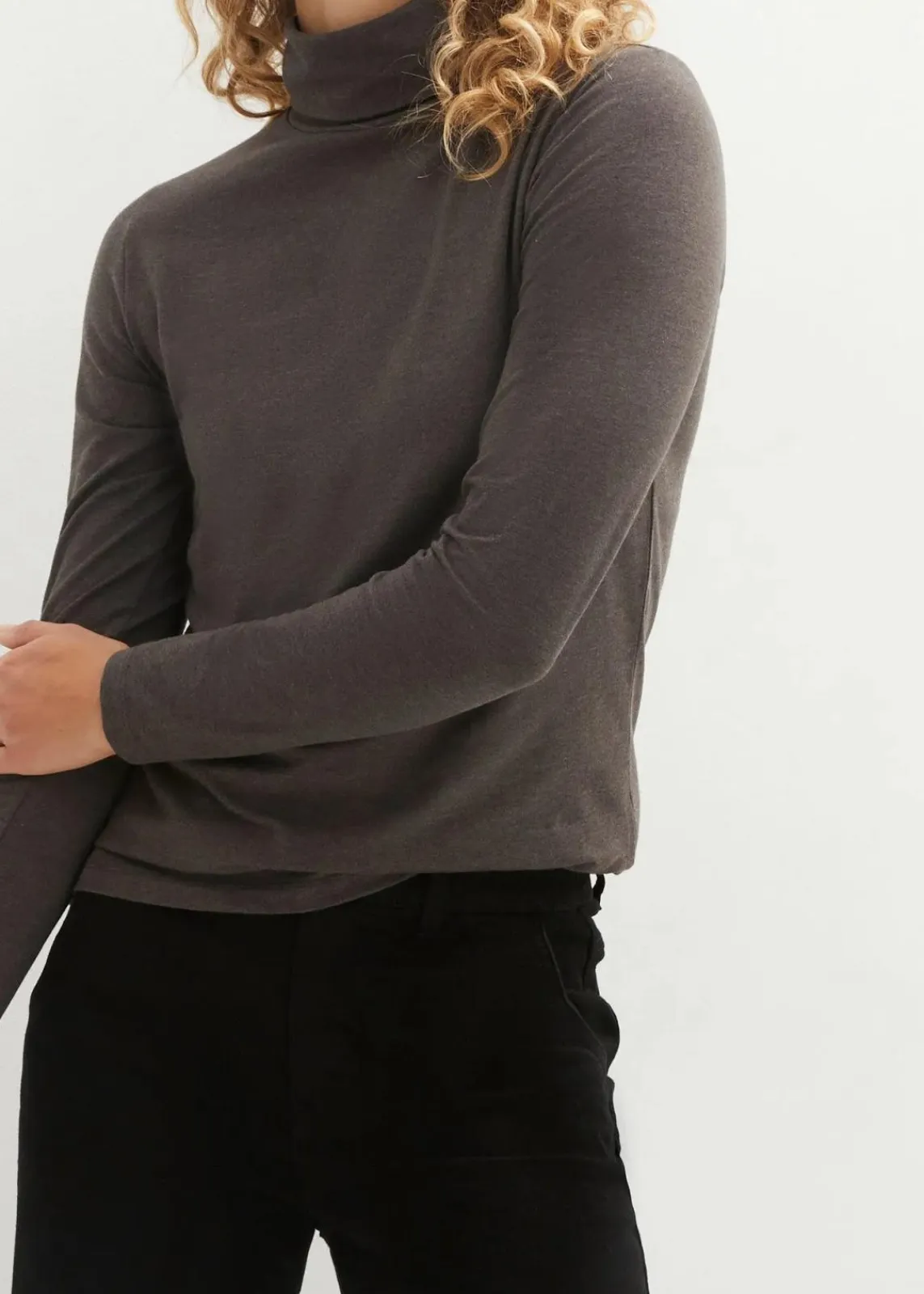 bonprix Shirts & Tops|Basics^Langarmshirt (2er Pack) schwarz+anthrazit meliert